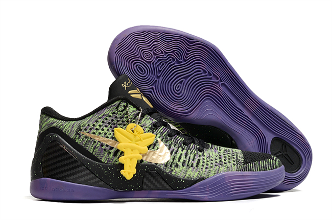 Men's Running Weapon Kobe 9 Black/Green/Purple Shoes 096